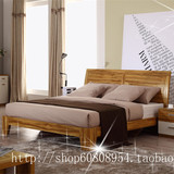 橡木色双人床1.5米板式实木颗高箱排骨架储物简约现代原木单人床3