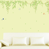 透明pvc绿色柳树叶吊顶踢脚线墙贴纸 ktv酒店包房墙面装饰品贴画