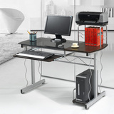 包邮燊腾 玻璃电脑桌台式家用简约办公桌创意写字台带打印机托板