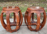 古典红木家具凳子 非洲黄花梨木换鞋凳 实木圆鼓凳茶桌矮凳实木墩