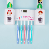 创意双组合全自动挤牙膏器带牙刷架 韩国懒人卡通牙膏挤压器套装