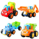 汇乐工程车326儿童惯性滑行回力玩具挖土机搅拌车4合一宝宝小汽车