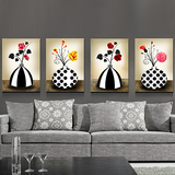 客厅餐厅卧室装饰画现代简约沙发背景墙画壁画挂画欧式四联无框画