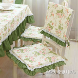 天使雅儿新品坐垫餐椅垫飘窗可定制小叶玫瑰可拆花边海绵垫椅套