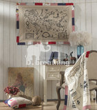 外贸出口欧式多功能挂毯壁毯客厅壁挂装饰画卧室沙发巾天然棉麻布