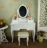 韩式梳妆台简约小户型宜家化妆桌现代 欧式实木组装家具简易卧室