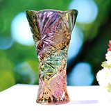 碧丽欧式富贵竹琉璃色水培百合花瓶 透明玻璃摆件创意装饰