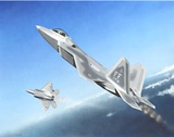 小号手拼装飞机模型 仿真1/144美国F-22军事猛禽战斗机 专业航模