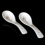情丝特价陶瓷器骨瓷餐具套装可爱韩国长柄小汤勺调羹饭勺量勺汤匙
