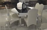 品牌家具 正品斯可馨家2895餐桌椅现代金属玻璃系列
