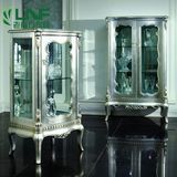 酒柜新古典欧式银箔实木两门酒柜 后现代简约单门玻璃 特价展示柜