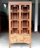 中式实木雕花书架书柜展示柜置物架子明清仿古家具古典文件储物柜