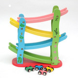儿童玩具极品飞车四层滑翔车轨道滑梯小汽车极速飞车木头飕狗飞车