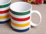 特价 出口欧洲 外贸陶瓷餐具 定制咖啡杯 马克杯 卡布奇诺 彩条