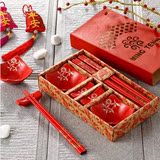 中国风创意餐具陶瓷碟子筷架筷子礼盒情侣礼品套装出国礼物送老外
