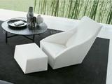 单人整装棉麻白色植绒松木布艺沙发躺椅沙发简约现代时尚潮流
