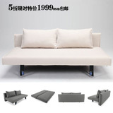 特价金属折叠双人小户型 2米三人欧式宜家多功能布艺客厅铁沙发床