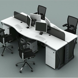 简约现代时尚黑白商务办公屏风卡座员工工作卡位职员隔断电脑桌子