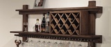 源林木语欧式美式实木酒柜展示悬挂杯壁挂式红酒架实木现代墙壁酒