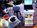 上海宜家代购IKEA家居特价米克20抽屉柜带脚轮