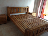 老榆木实木双人床 现代简约韩式床 1.5米/1.8米现货特价包邮