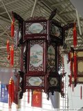 中式古典红木仿古宫灯 六角龙头木艺雕刻吊灯 古典木艺羊皮灯笼