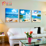 客厅 现代 装饰画简约无框画沙发背景墙儿童房三联抽象壁画地中海