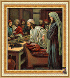 艺微人物圣经圣诞装饰画有框画画像圣像肖像玛丽向耶稣献礼