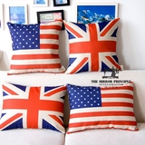 英国美国国旗 英伦沙发 办公室靠垫亚麻风格抱枕可定做
