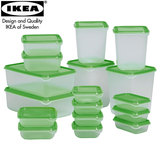 宜家/IKEA正品 普塔食品保鲜盒套装17件食品收纳盒密封盒安全塑料