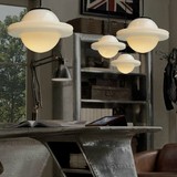 LED北欧简约创意个性艺术玻璃UFO吊灯餐厅吧台卧室儿童房飞碟灯具