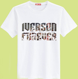 艾弗森2015 永远的艾弗森 字母退役纪念卡通Q版 短袖T恤包邮