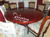 实木餐桌餐台实木圆桌餐桌椅组合饭桌特价带转盘大1.3米1.6/2米