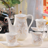 创意陶瓷骨瓷咖啡具杯套装欧式下午茶钻茶具奶杯乔迁结婚生日礼物