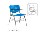 鑫品厂家特价塑料办公培训椅带写字板会议会场椅学校学习课桌椅