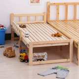 儿童床带护栏小孩实木单人床简易大童男孩女孩公主环保松木床小床