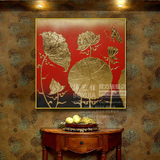博艺佳 手绘油画东南亚泰式风格挂画客厅玄关装饰画金箔壁画墙画