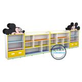 防火板组合玩具柜 幼儿园图书室书架 米老鼠玩具收藏柜 展示架
