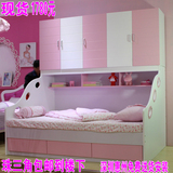 儿童家具套房简约时尚女孩公主一体床1.2衣柜床多功能男孩子母床