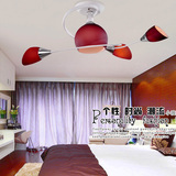 现代时尚卧室灯创意艺术儿童房灯饰小客厅书房间红色吸顶餐厅花朵