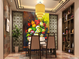 大型壁画客厅餐厅沙发背景墙纸3d油画花瓶欧式装饰画无纺布壁纸