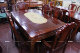 可伸缩餐桌古典仿红木家具全实木餐桌非洲硬柞木富贵拉台七件套