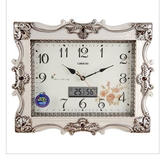 包邮丽盛艺术壁钟长方形仿古欧式挂钟静音时钟创意客厅石英钟表