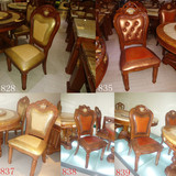新古典椅子 牛皮实木餐椅 欧式餐椅 837多种实木包皮餐椅特价
