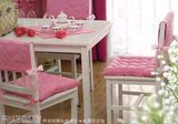 欧式浪漫可爱布艺 亚麻厚坐垫椅垫椅背套桌布桌旗套装蝶粉色定做