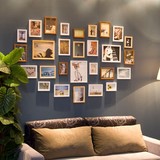 欧式实木照片墙 家居楼梯装饰 爱心相片墙28框创意组合相框墙28S