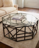loft美式工业铁艺复古茶几 简约现代玻璃茶几 创意圆形边几矮桌子