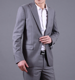 男款式 灰色加厚韩版修身时尚商务休闲 结婚新伴郎礼服西装服套