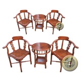 中式明清实木红木古典家具非洲黄花梨情侣椅 三角椅 圈椅 太师椅