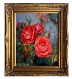 牡丹油画 家居装饰油画 印象花卉手绘欧式挂画 艺术饰品 花开富贵